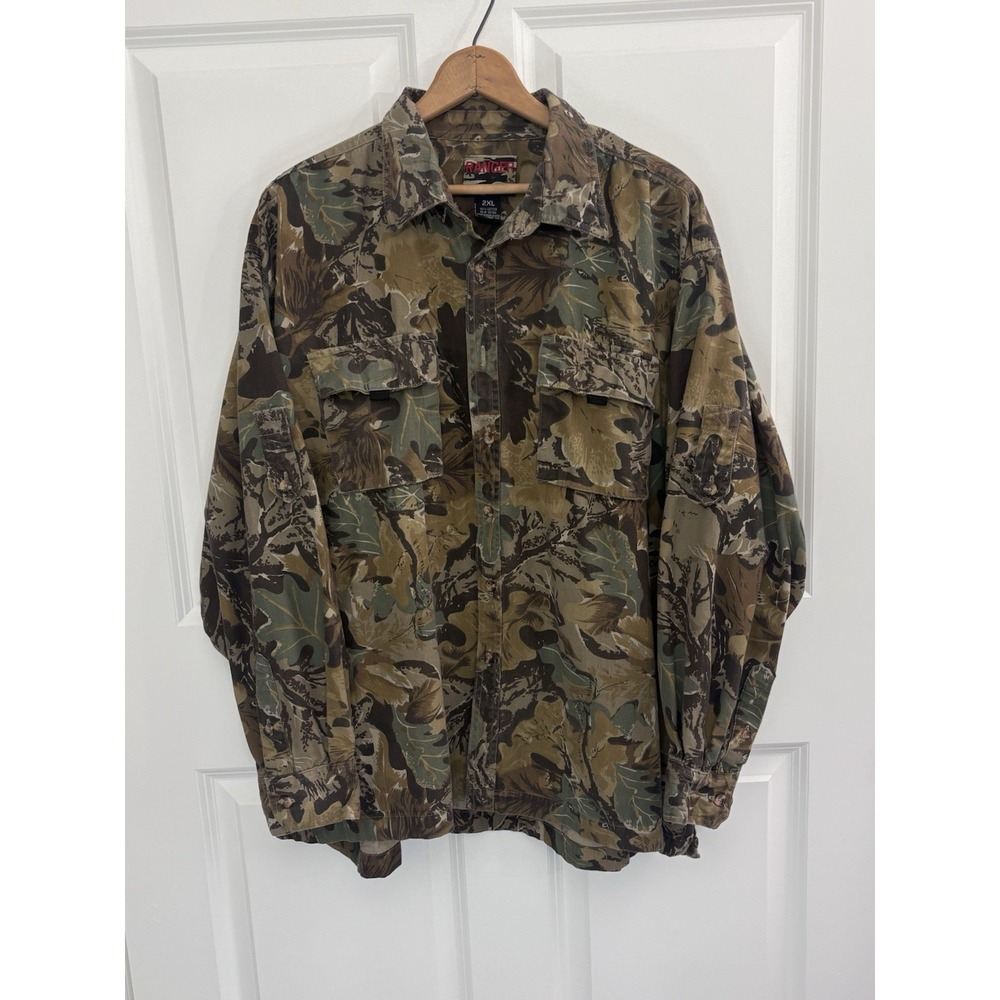 Vintage Ranger‎ Merrill & Forbes Button Up Shirt Men's  2XL Camo Hunting 0456